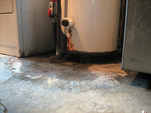 Water damaged structure before a Flower Mound water heater repair job